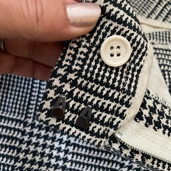 THE LIMITED Women's Exact Stretch Pants Ankle Glen/ Houndstooth Black Ivory - Picture 10 of 15